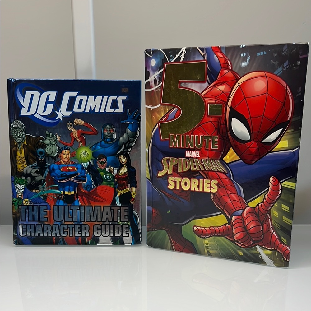 Marvel Spider-Man Storybook and DC Comics Character Guide